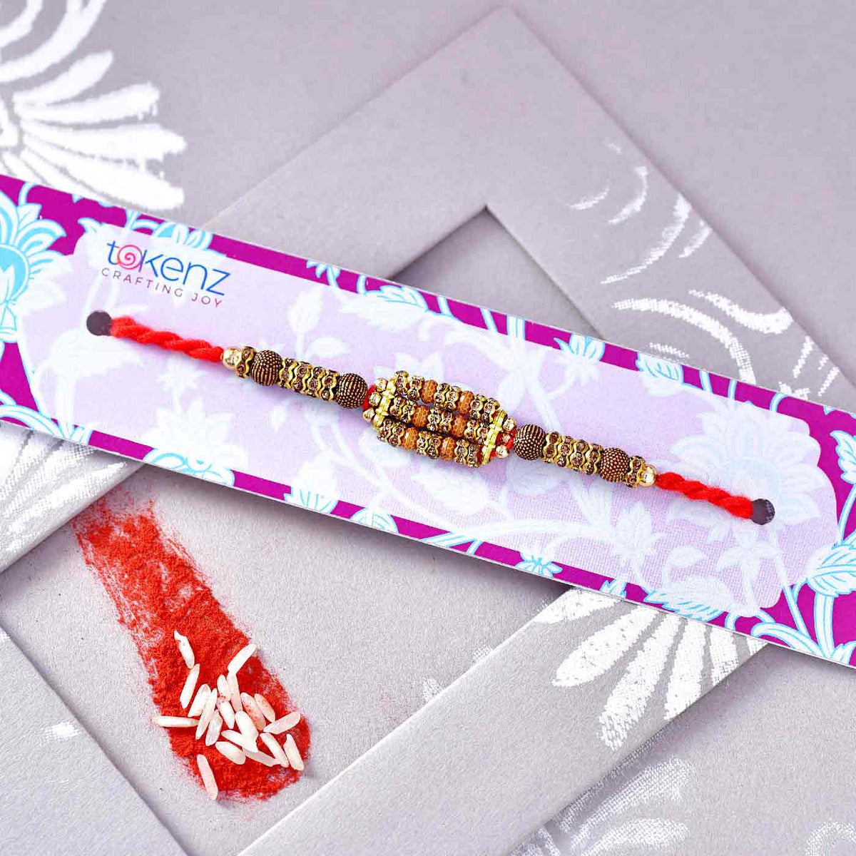 Fancy Multistrands Beads & Stone Work Rakhi – TOKENZ