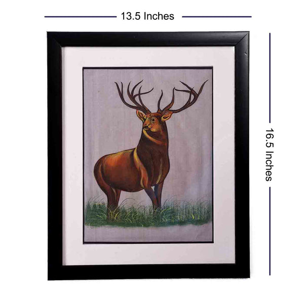 Wildlife Deer Painting (13.5*16.5 Inches)