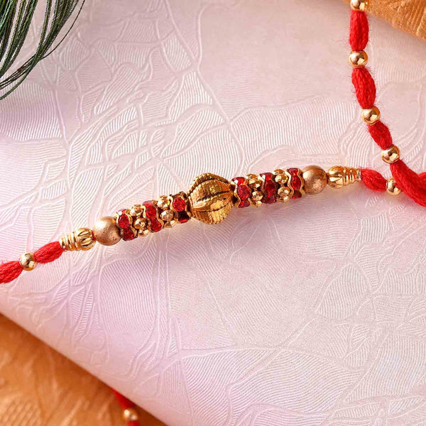 Fancy Beads On Mauli Rakhi