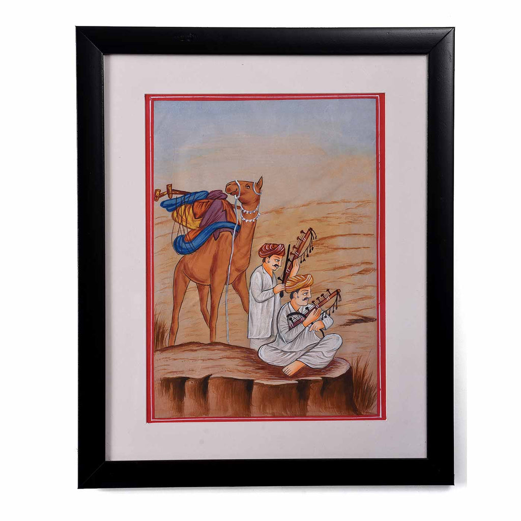 "Desert Song" Rajasthani Sarangi Painting (13.5*16.5 Inches)