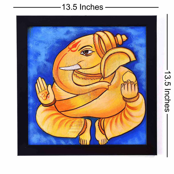 Divine Ganesha Abstract Painting (13.5*13.5 Inches)