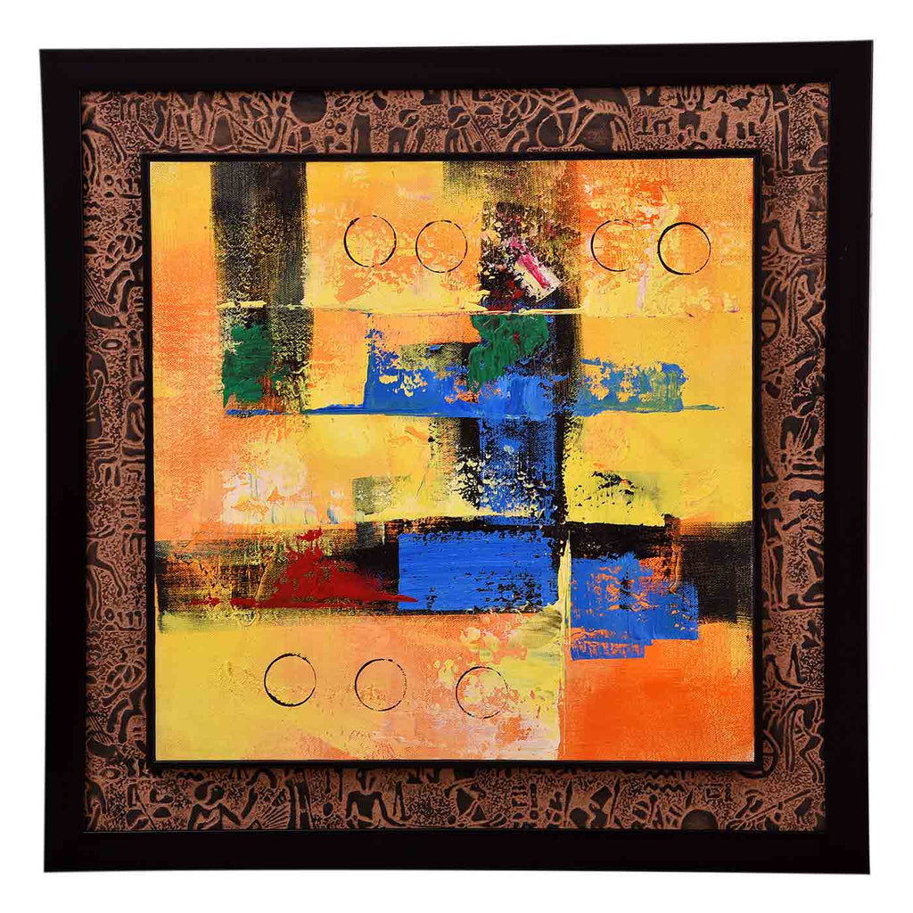 Fusion Of Colours Abstract Painting (Framed)