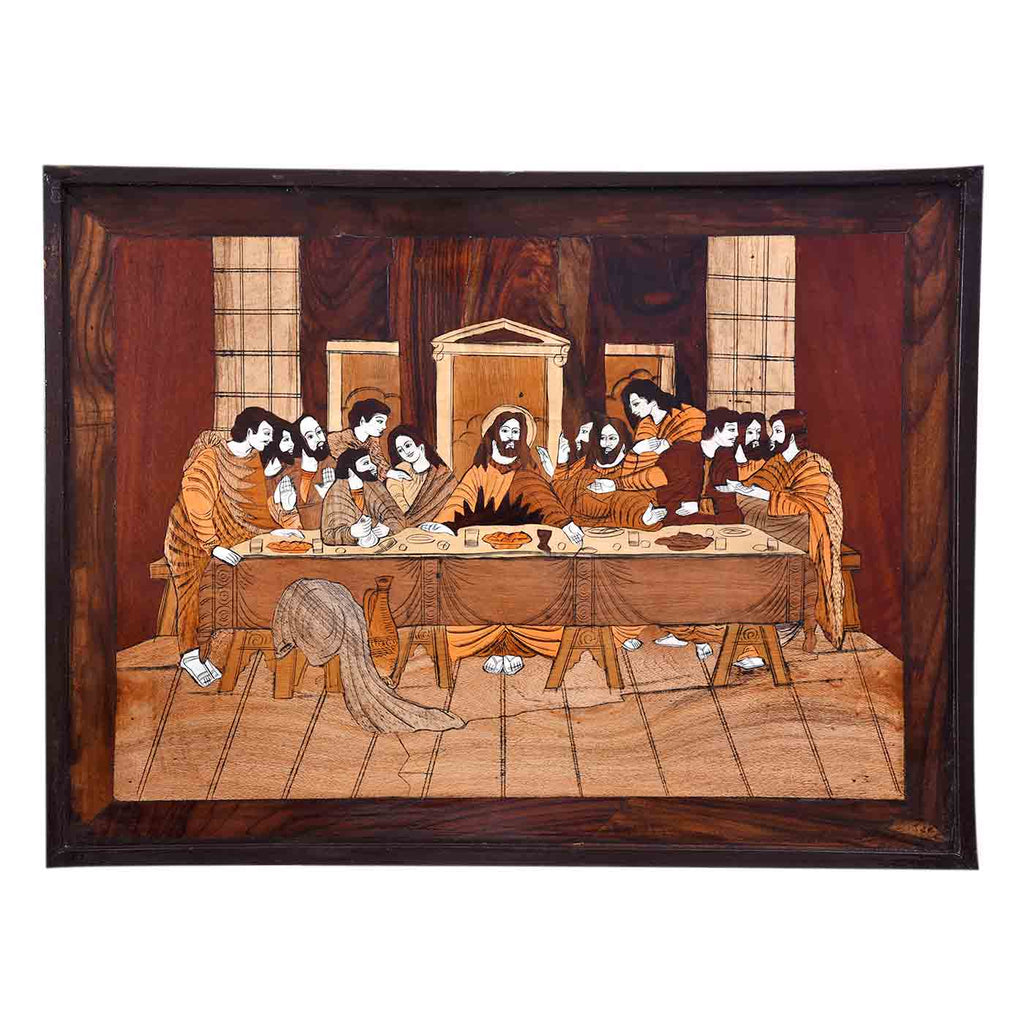 Ethereal The Last Supper Mysore Rosewood Inlay Painting
