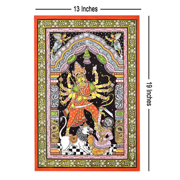 Mahishasura Mardini With Angel Painting (13*19 Inches)