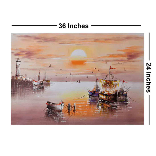 Magnificient Coastal Seascape Painting (36*24 Inches)
