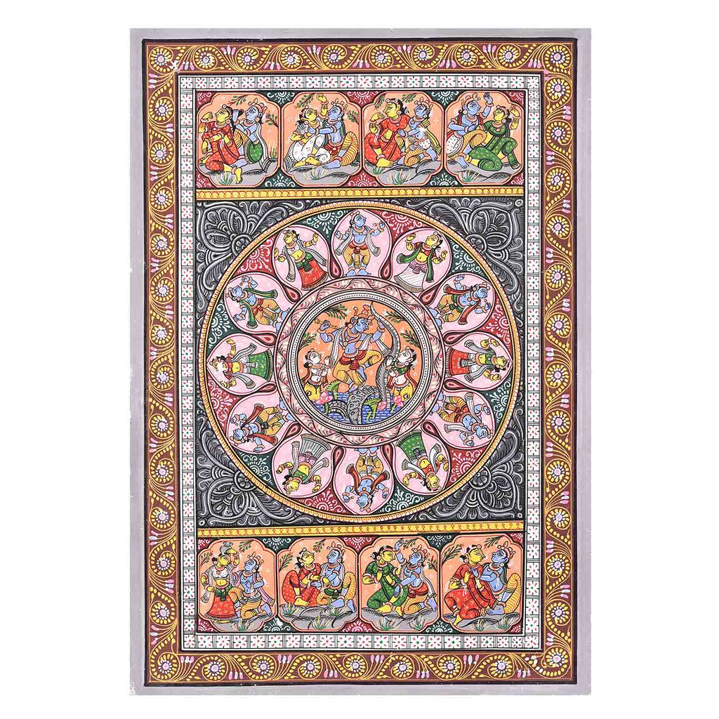 Radha-Krishna Blooming Romance Painting (13*19 Inches)