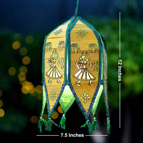 Traditional Lanterns On Palm Leaf (12*7.5 Inches)