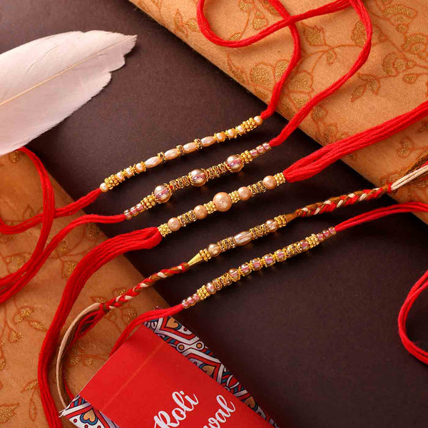Alluring Beads Set Of 5 Rakhis