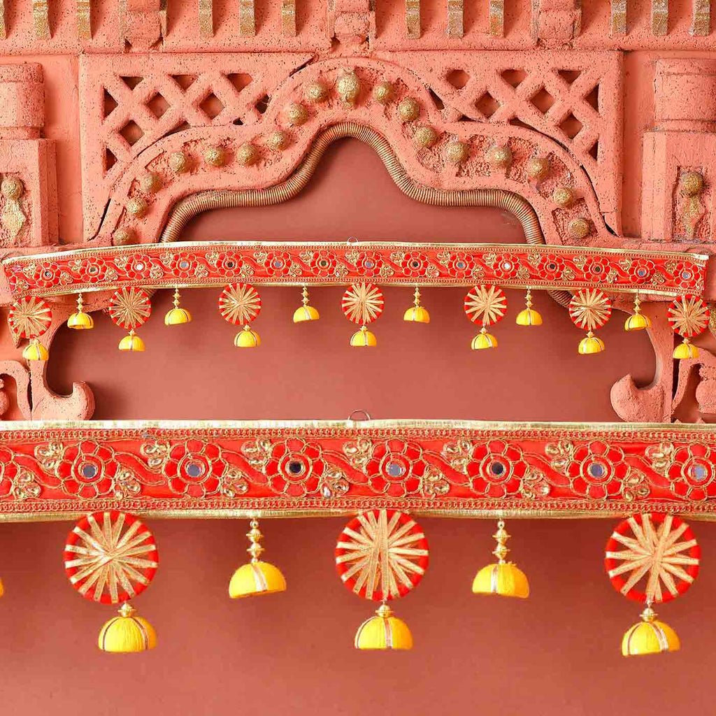 Stunning Mirror, Gota & Thread Beads Bandhanwar