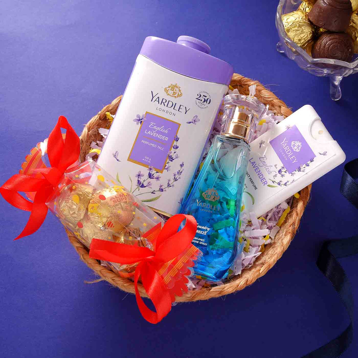 Exotic Hamper With Yardley Perfume Spray Talc Perfume