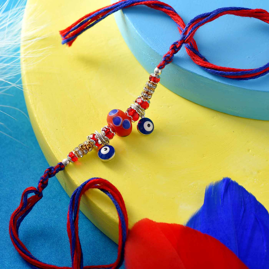Evil Eye Protection Rakhi In Multicolor Thread