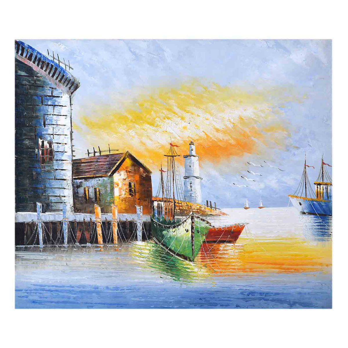 Large Oil Painting On retailer Canvas 40x40cm/16x16 inch,wall decoration,Impressionism,home decoration,Seascape,Italy,Venice,Boats,Water,Ships