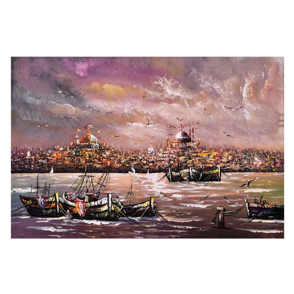 Banaras Ghat Canvas Painting