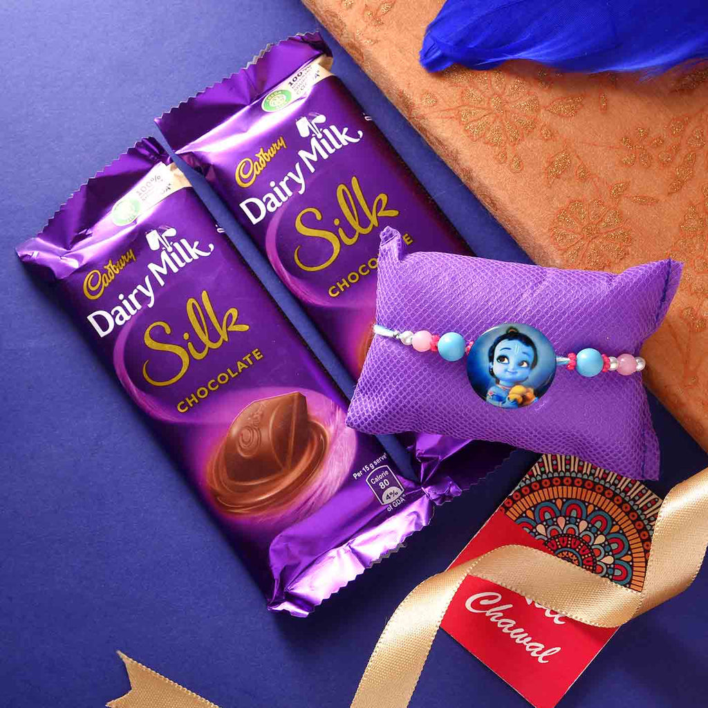 Shree Krishna Rakhi With Chocolates