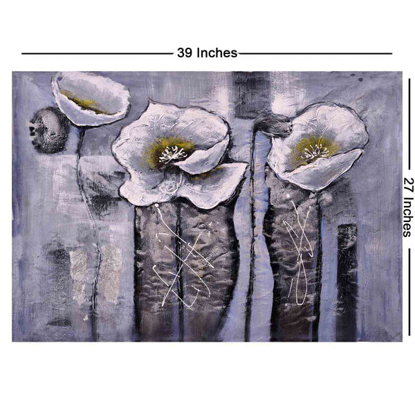 Floral Shades Of Grey Art Painting