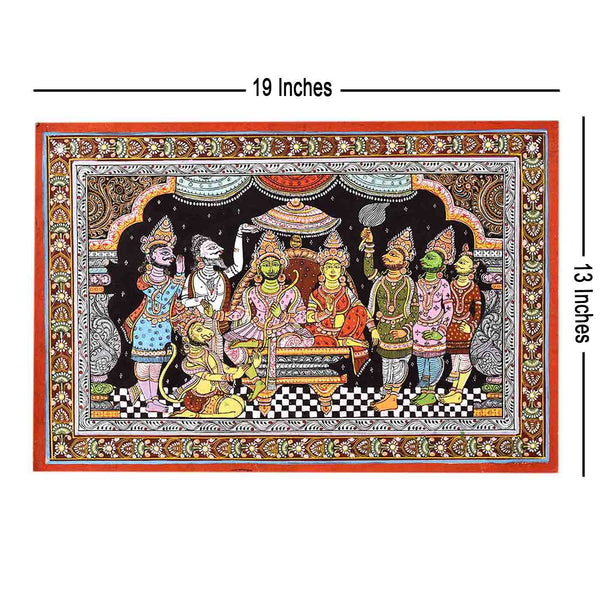 Celestial Ram-Sita Darbar Painting (13*19 Inches)