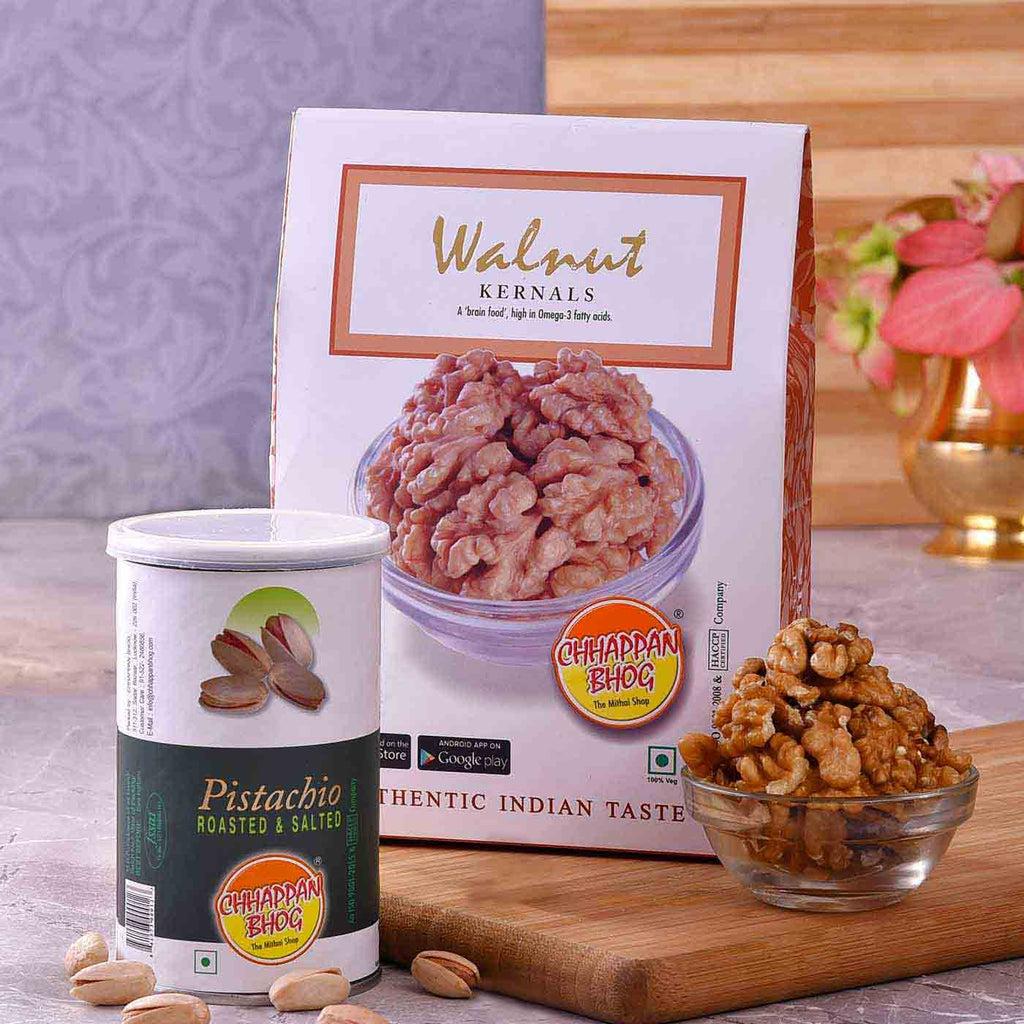 Exotic Combo Of Roasted Salted Pistachios (100g) & Walnut (250g)