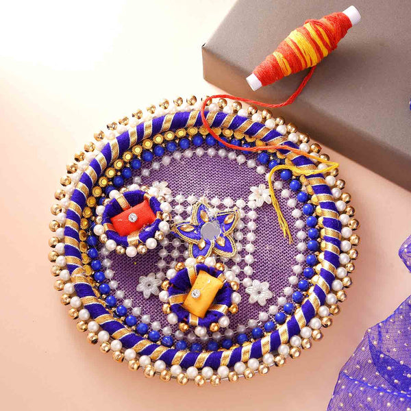 Decorative Pooja Thali With Chappan Bhog Panjiri Laddoo