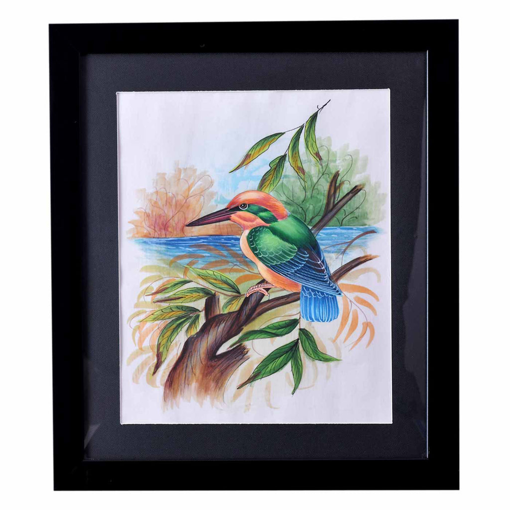 Colourful Kingfisher Canvas Painting (13*15 Inches)