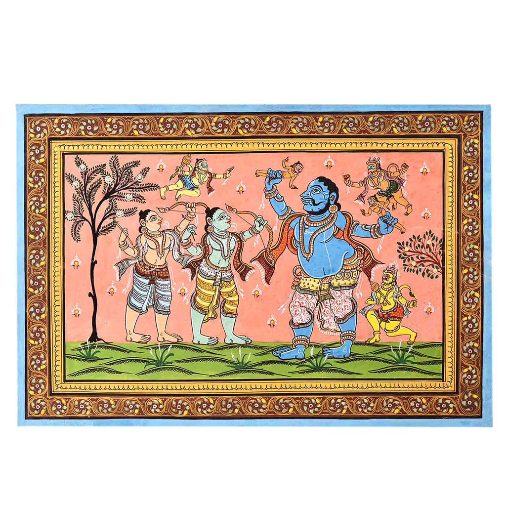 Majestic Rama Kumbhkarna Encounter Painting (13*19 Inches)
