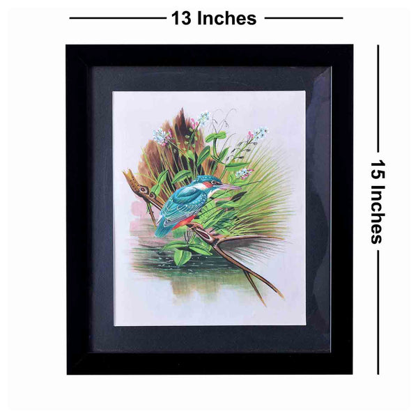 Amazing Kingfisher Seascape Painting (13*15 Inches)