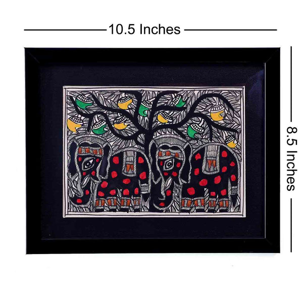 Artistic Elephant Madhubani Painting ( 8.5*10.5 Inches)