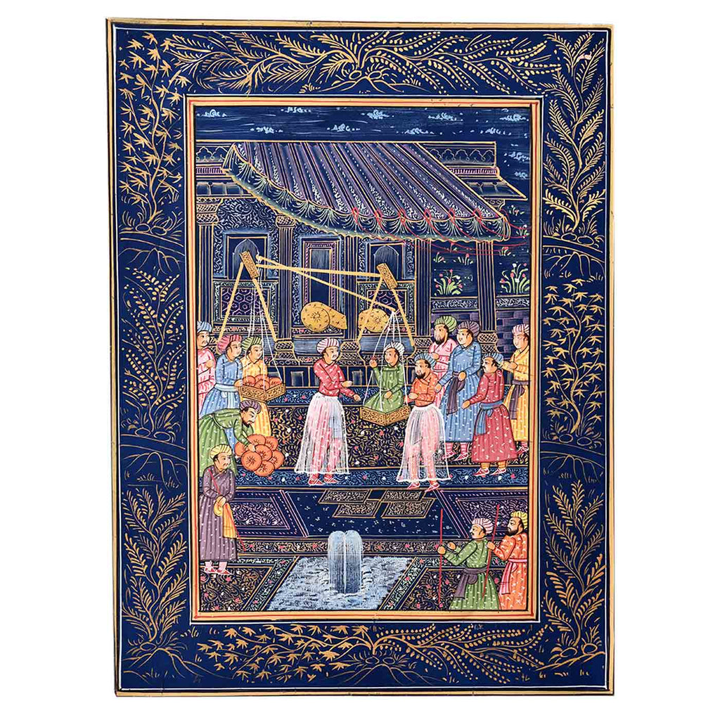 Royal Charity Balance Mughal Painting (14*19 Inches)