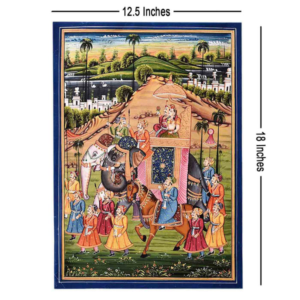 Royal Mughal Procession Painting (12.5*18 Inches)