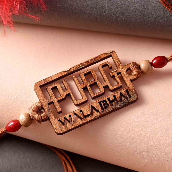 Funky Pubg With Wooden Beads Rakhi