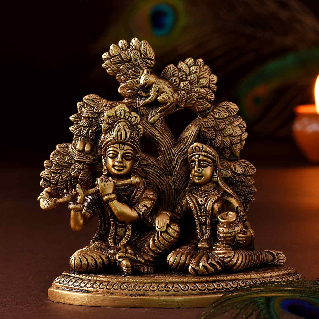 Music Of Love Radha  & Krishna Brass Idol