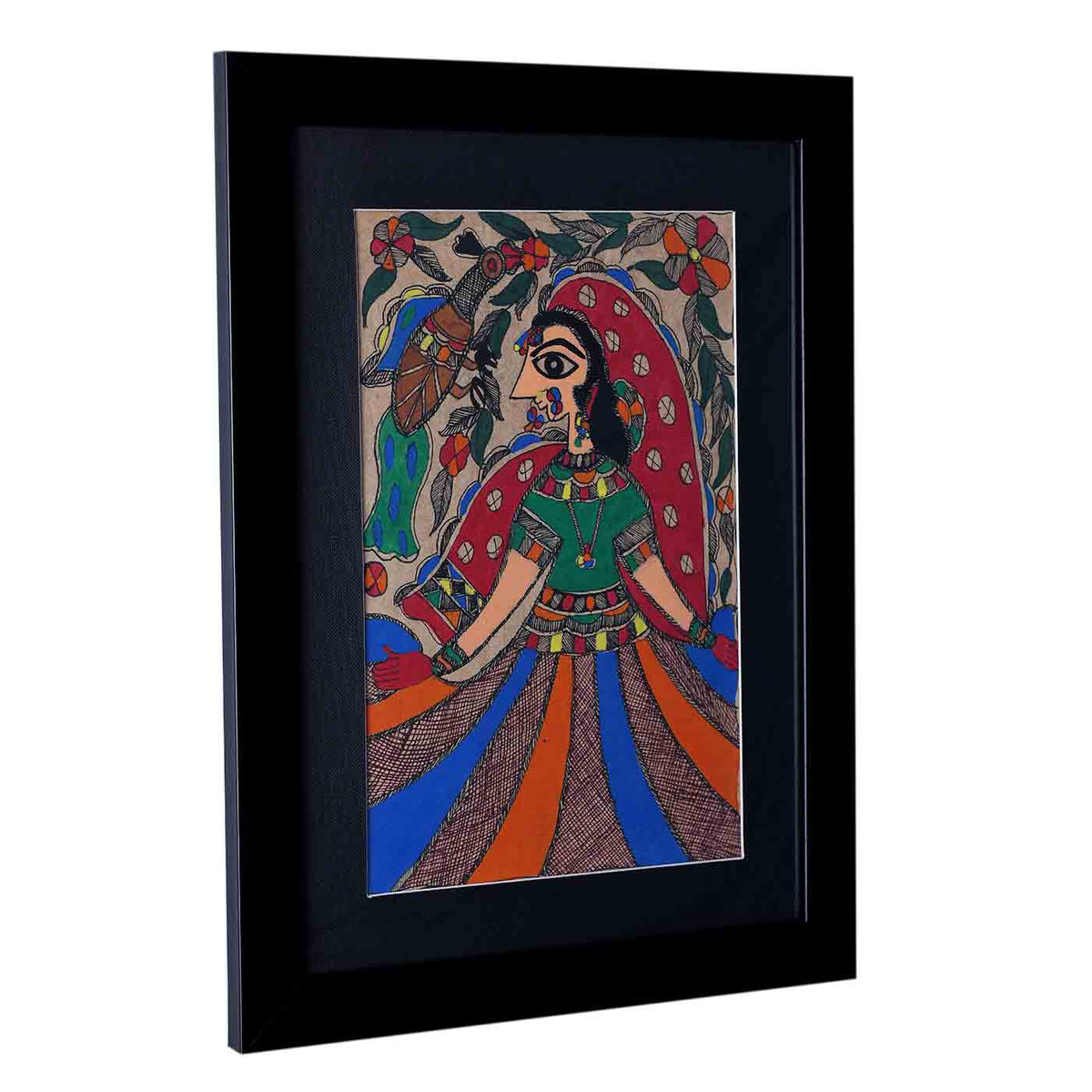 Gorgeous Madhubani Painting Of A Lady (Framed, 11*14.5 Inches) – TOKENZ