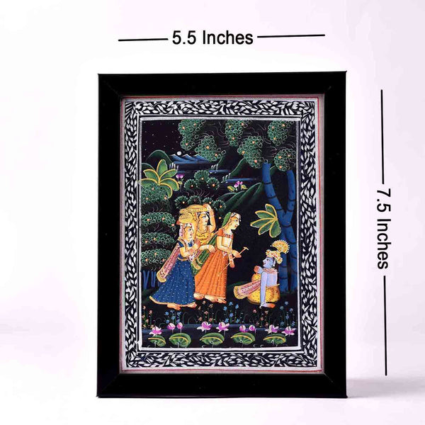 Makhanchor Krishna Desktop Painting (Framed, 5.5*7.5 Inches)