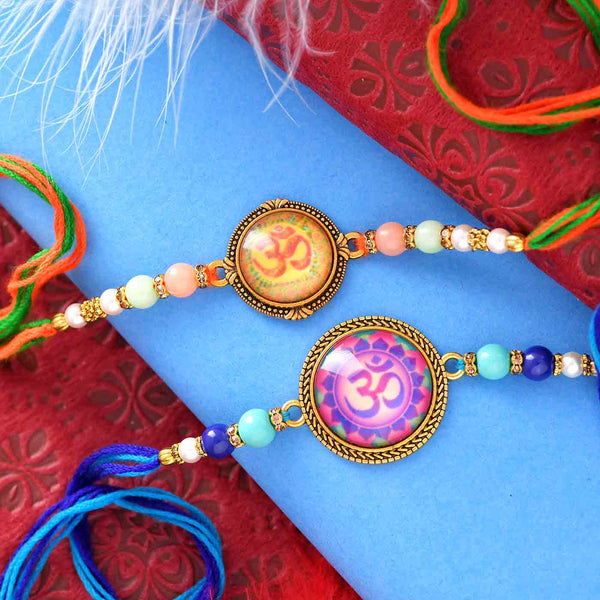 Enchanting Om Beads Set Of 2 Rakhis