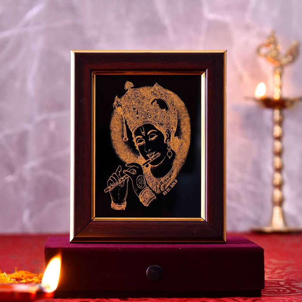 "Murlimanohar" Krishna Gold Frame