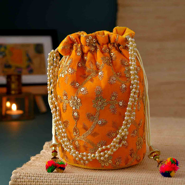 Stylish Orange Potli Bag