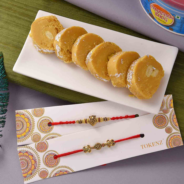 Stunning Set Of 2 Fengshui Rakhis With Batisa Slice