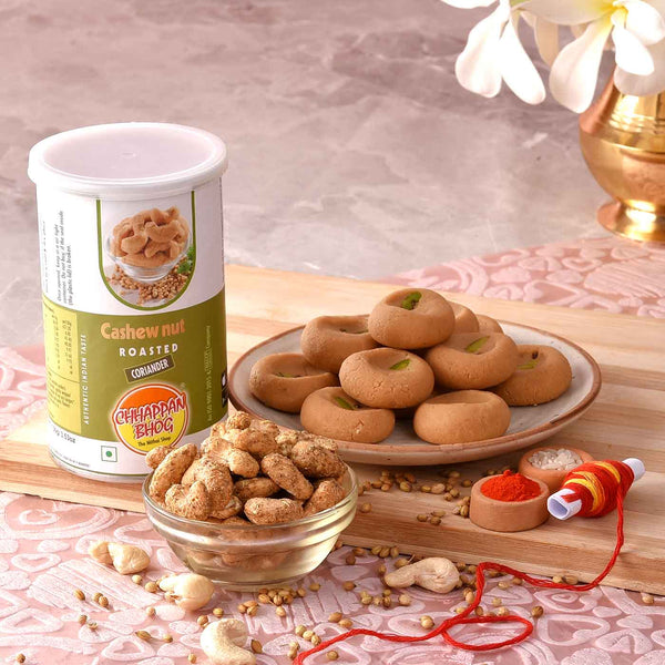 Earthen Bhaidooj Tikka With Cashewnuts & Mathura Peda
