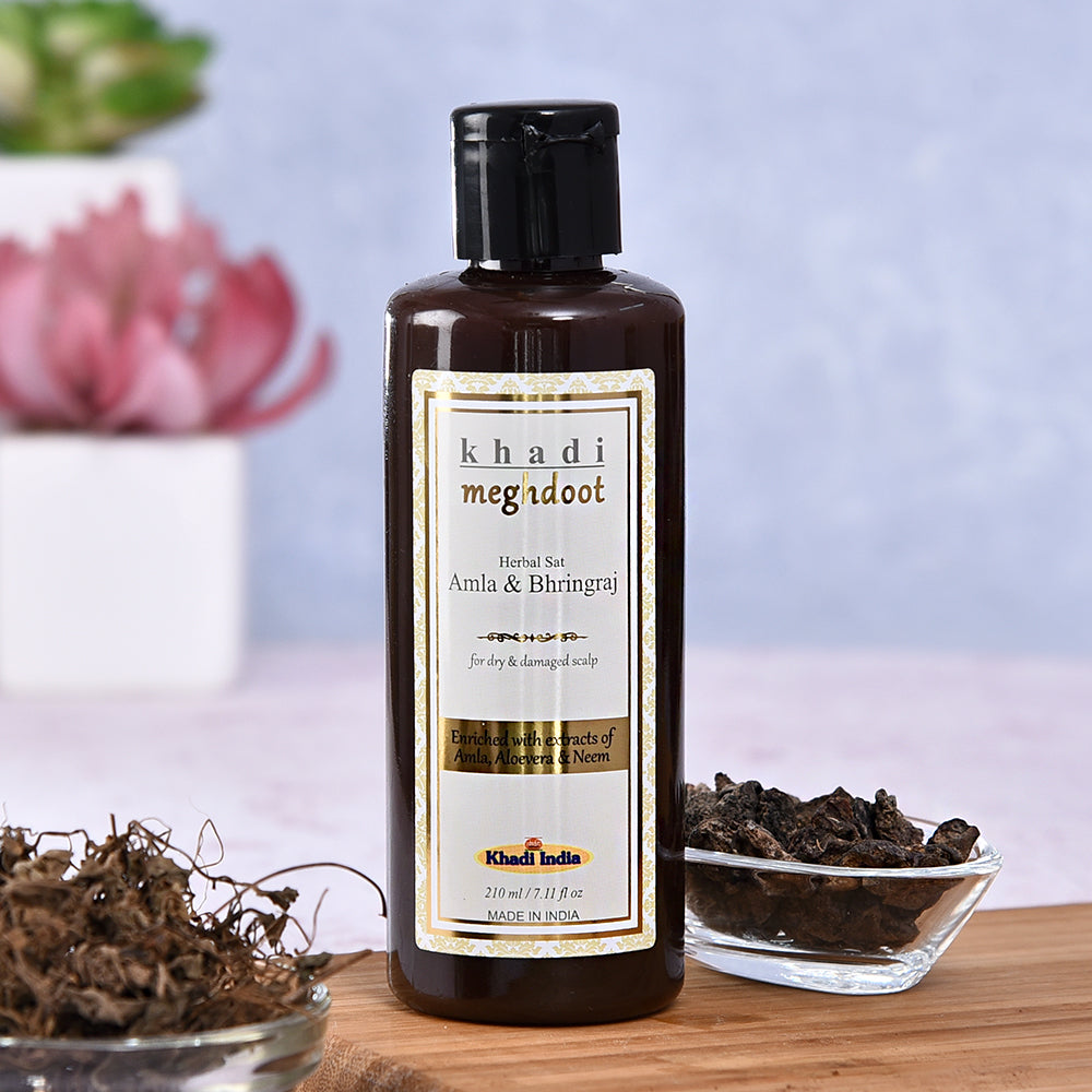 Khadi Amla & Bhringraj Herbal Sat (Shampoo)