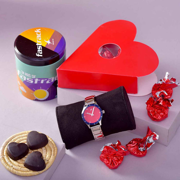 Indulgent Valentine Hamper With Watch & Chocolate