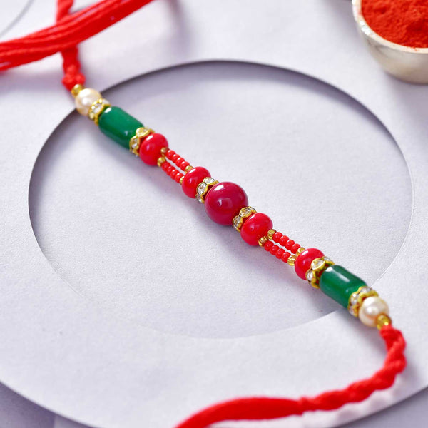 Fancy Beads & Pearls Rakhi Thread