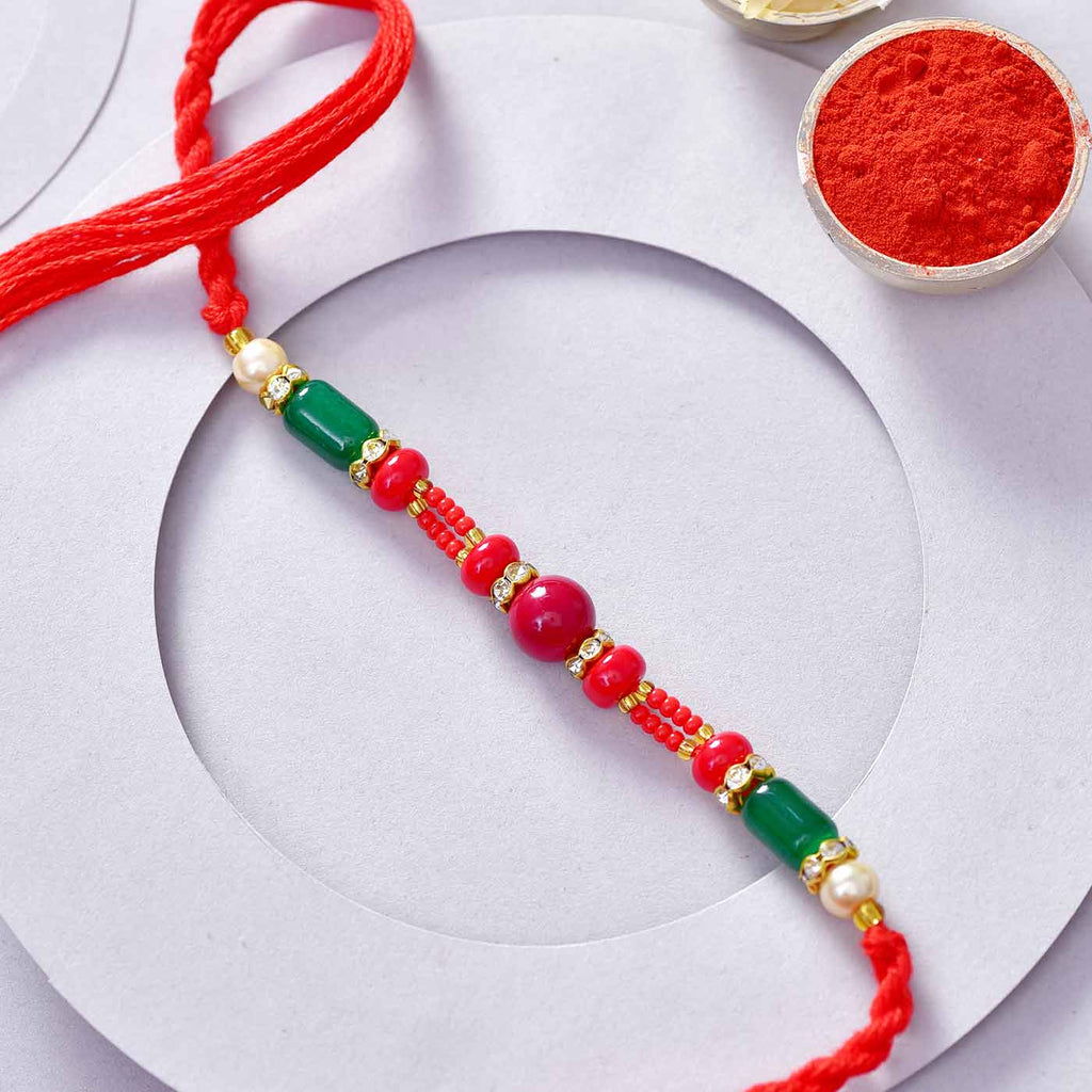 Fancy Beads & Pearls Rakhi Thread