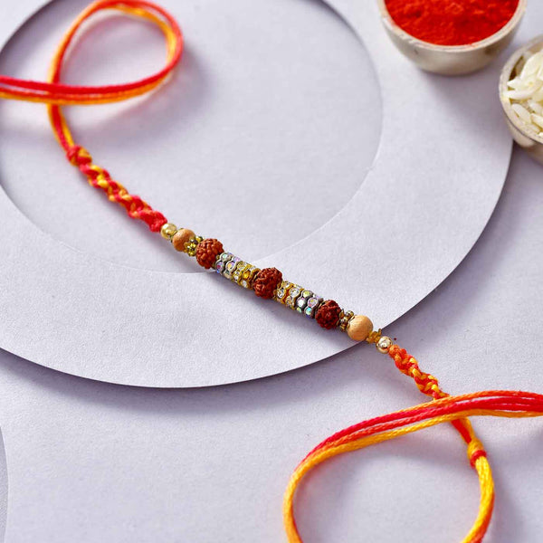 Stunning Rudraksh, Beads & Stones Rakhi Thread