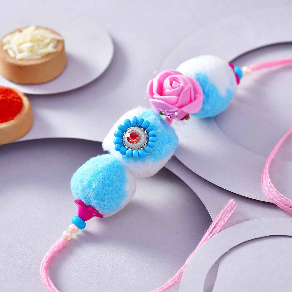 Sensational Floral & PomPom Rakhi