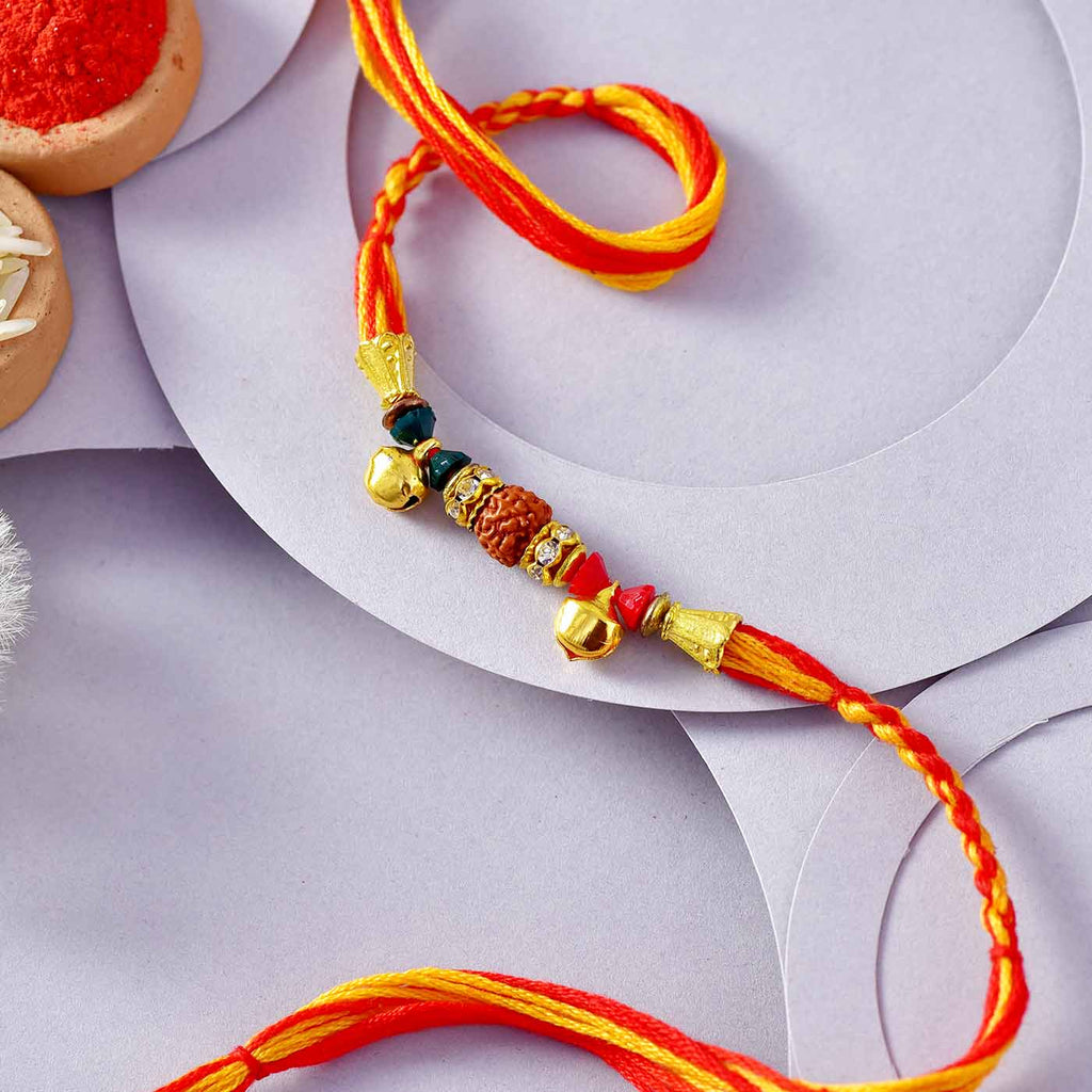 Aesthetic Ghungroo & Rudraksh Rakhi