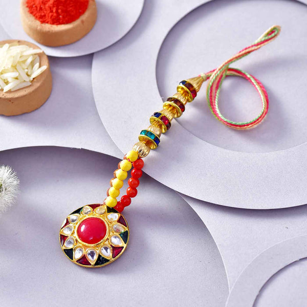 Modish Kundan Work Bhaiya Bhabhi Rakhi