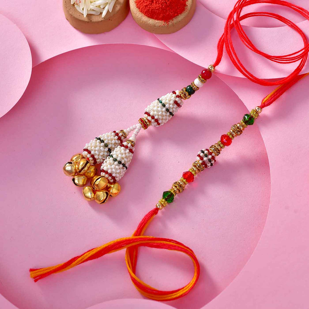 Colorful Beads And Ghungroos Bhaiya Bhabhi Rakhis