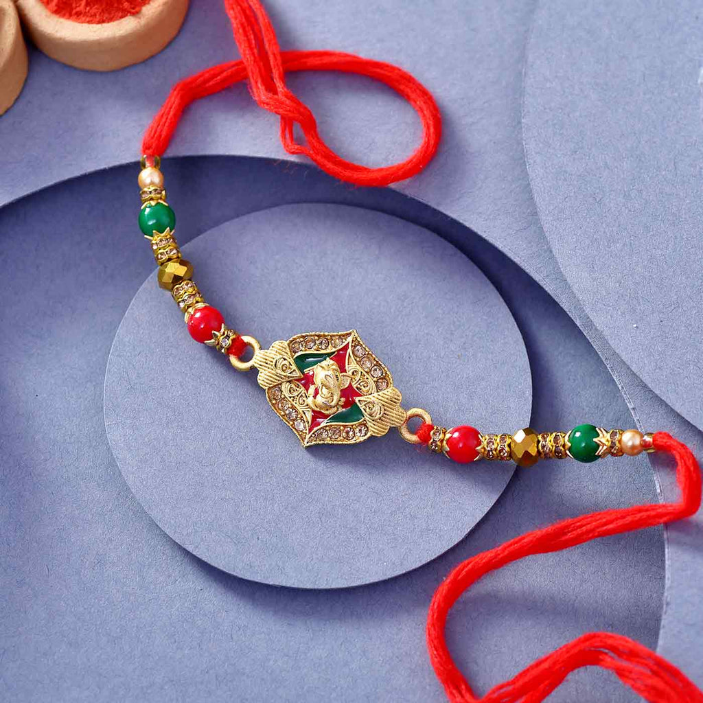 Charming Ganesha Rakhi With Beads