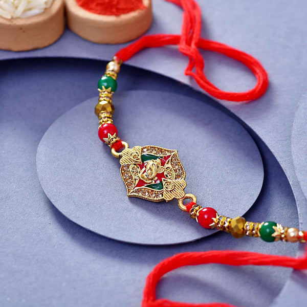 Charming Ganesha Rakhi With Beads