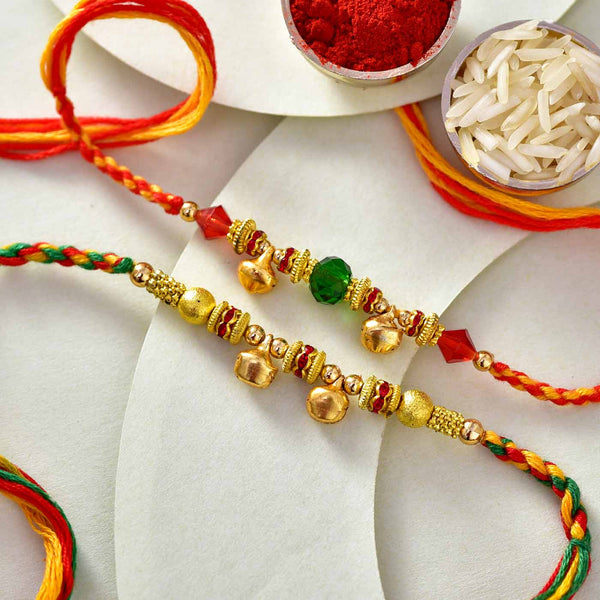 Fancy Ghungroos & Beads Rakhis Set Of 2