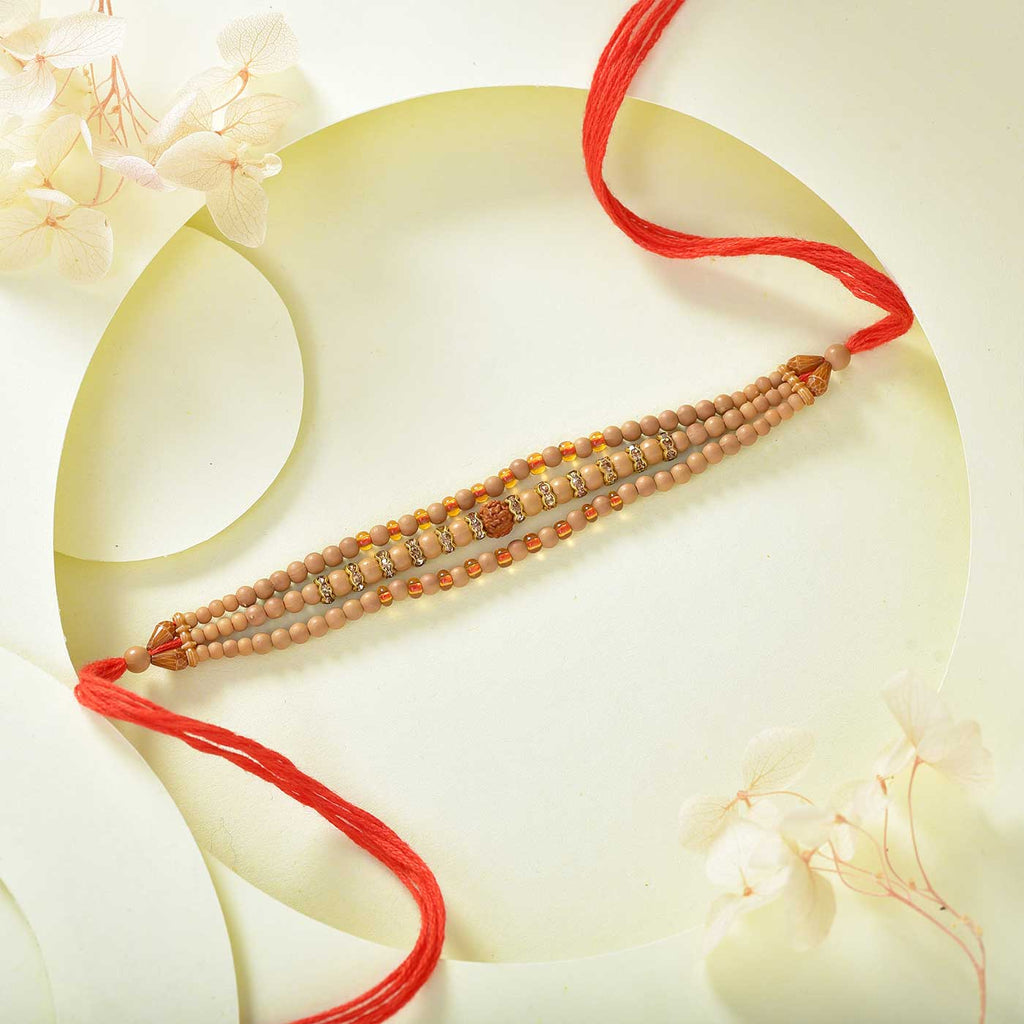 Attractive Rakhi With Sandalwood Beads